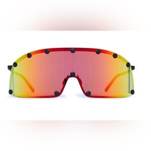 Rick Owens Shielding Black/Rainbow Sunglasses NWOT W/Case MSRP $735